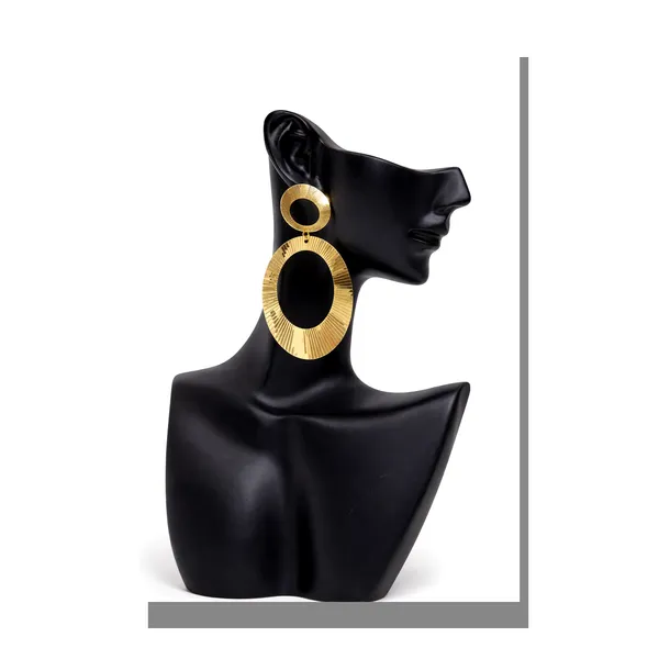 Ridhvee_Anti-Tarnish_Gold_Plated_Oval_Statement_Drop_Earrings_For_Women_&_Girls_|_Stylish_Textured_Geometric_Dangle_Earrings_|_Butterfly_Clasp_|_Skin_Friendly_Lightweight_Fashion_Jewellery_|_Rv-At-Erg-015