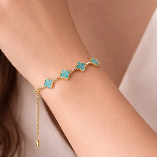 Ridhvee_18K_Gold_Plated_Green_Clover_Wrist_Bracelet_For_Women_Hand_Band_For_Girls_Stylish_Womens_Accessories_Aesthetic_Jewellery_Bracelets_For_Woman_Girlfriend_Wife_Valentine_Gift_Anniversary_Engagement_Birthday_-_Rv-At-Brc-005