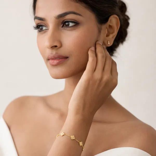 Ridhvee_Anti-Tarnish_Gold_Plated_Floral_Charm_Bracelet_For_Women_&_Girls_|_Elegant_Flower_Design_Adjustable_Chain_Bracelet_|_Skin_Friendly_Lightweight_Fashion_Jewellery_|_Rv-At-Brc-014