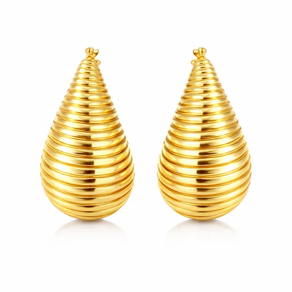 Ridhvee_Anti-Tarnish_Gold_Plated_Teardrop_Statement_Earrings_For_Women_&_Girls_|_Ribbed_Textured_Drop_Design_|_Skin_Friendly_Lightweight_Fashion_Jewellery_|_Rv-At-Erg-020