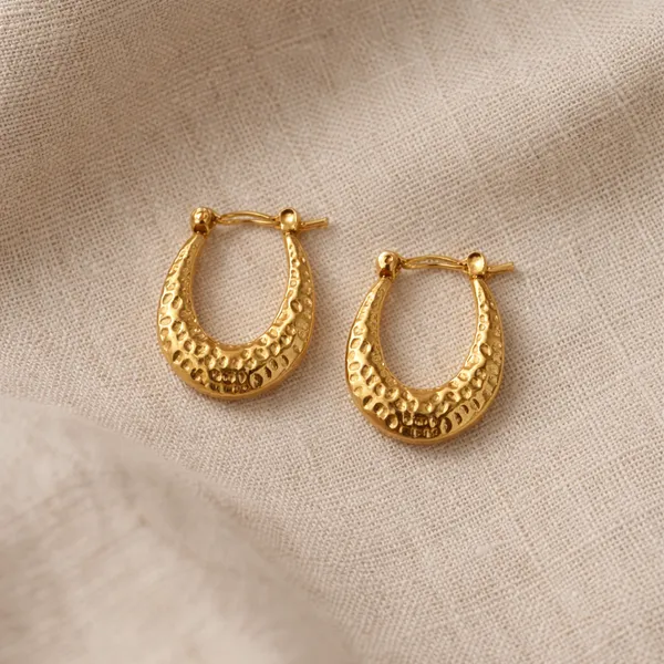 Ridhvee_18K_Gold_Plated_Hammered_Hoop_Earrings_For_Women,_Waterproof_Textured_Hoops,_2.5Cm,_Hypoallergenic_Stainless_Steel_Anti_Tarnish_|_Rv-At-Erg-001