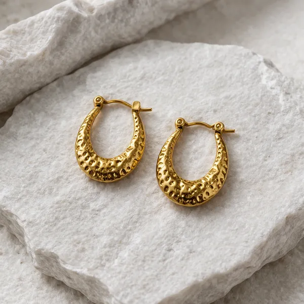Ridhvee_18K_Gold_Plated_Hammered_Hoop_Earrings_For_Women,_Waterproof_Textured_Hoops,_2.5Cm,_Hypoallergenic_Stainless_Steel_Anti_Tarnish_|_Rv-At-Erg-001
