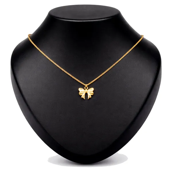 Ridhvee_Anti-Tarnish_Gold_Plated_Bow_Pendant_Necklace_For_Women_&_Girls_|_Elegant_Ribbon_Bow_Charm_Chain_|_Skin_Friendly_Lightweight_Fashion_Jewellery_|_Rv-At-Cpd-014