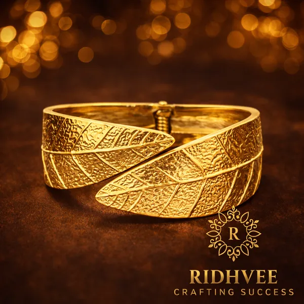 Ridhvee_Anti-Tarnish_Gold_Plated_Leaf_Design_Kada_Bangle_For_Women_&_Girls_|_Elegant_Nature_Inspired_Bracelet_|_Skin_Friendly_Lightweight_Fashion_Jewellery_|_Rv-At-Kab-017