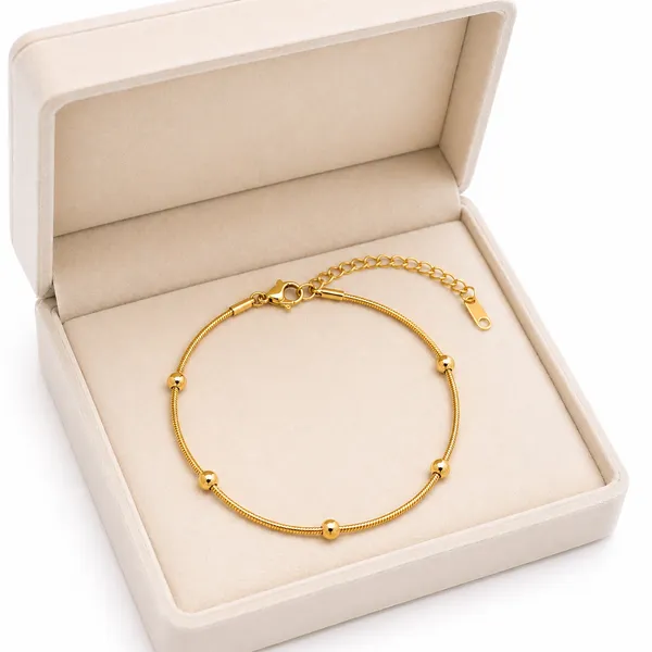 RIDHVEE_Gold_Plated_Anti_Tarnish_Anklet_for_Women_&_Girls_|_Minimal_Beaded_Chain_Design_|_Premium_Skin_Friendly_Adjustable_Payal_|_Daily_Wear_Elegant_Foot_Jewellery_RV-AT-ANK-004