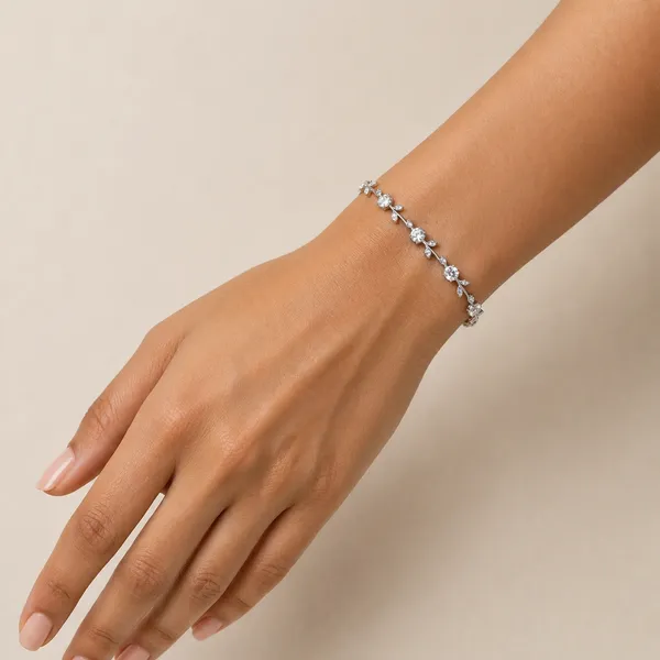 RIDHVEE_Gold_Plated_Anti_Tarnish_Bracelet_for_Women_&_Girls_|_Elegant_Crystal_Vine_Design_with_American_Diamond_Stones_|_Premium_Skin_Friendly_Adjustable_Chain_Bracelet_|_Daily_Wear_Party_Jewellery_RV-AT-BRC-018