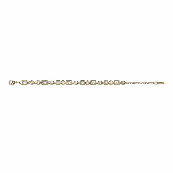 RIDHVEE_Gold_Plated_Anti_Tarnish_Bracelet_for_Women_&_Girls_|_Geometric_Crystal_Link_Design_with_American_Diamond_Stones_|_Premium_Skin_Friendly_Adjustable_Chain_Bracelet_|_Elegant_Party_Wear_Jewellery_RV-AT-BRC-020