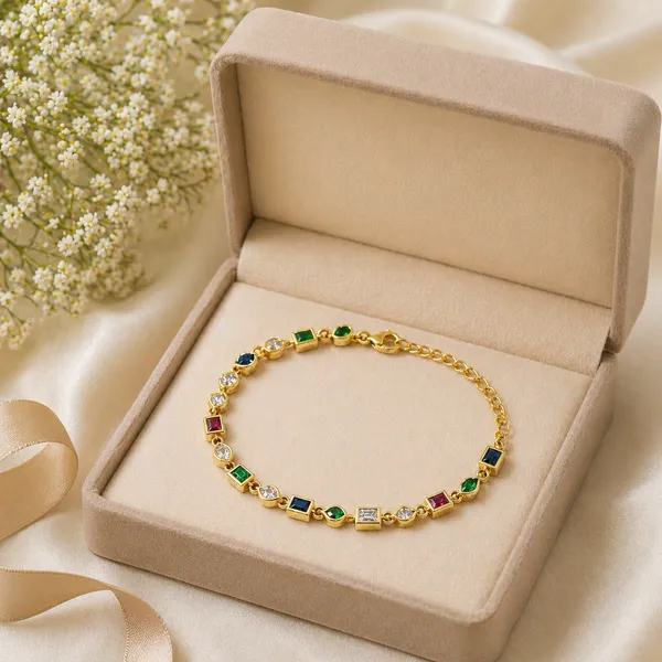 RIDHVEE_Gold_Plated_Multicolor_Crystal_Bracelet_for_Women_|_Anti-Tarnish_Geometric_Stone_Link_Bracelet_|_Adjustable_Designer_Party_Wear_Jewellery_for_Girls_&_Women_(RV-AT-BRC-021)