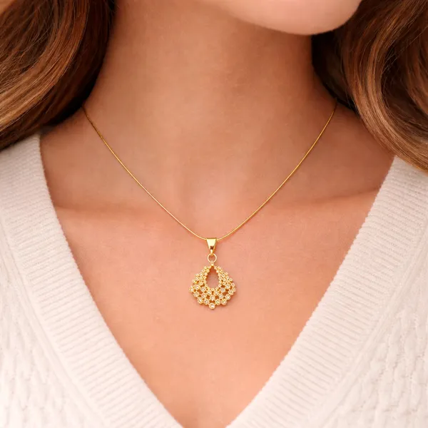RIDHVEE_Gold_Plated_Chain_Pendant_for_Women_|_Anti-Tarnish_Necklace_with_American_Diamond_Teardrop_Pendant_|_Elegant_Daily_Wear_&_Party_Wear_Jewellery_|_Lightweight_Designer_Chain_(RV-AT-CPD-022)