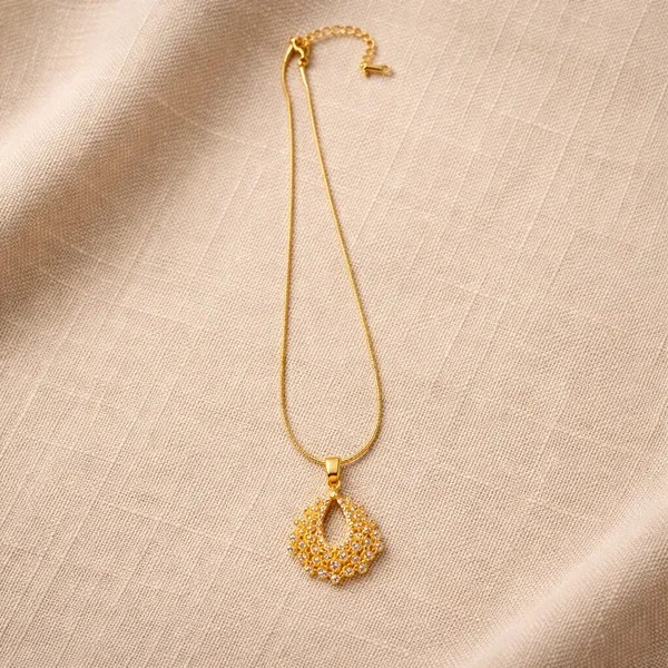 RIDHVEE_Gold_Plated_Chain_Pendant_for_Women_|_Anti-Tarnish_Necklace_with_American_Diamond_Teardrop_Pendant_|_Elegant_Daily_Wear_&_Party_Wear_Jewellery_|_Lightweight_Designer_Chain_(RV-AT-CPD-022)