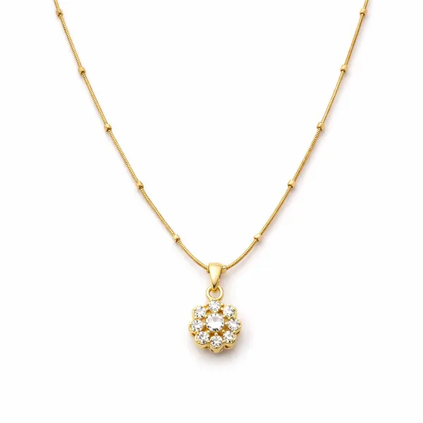 RIDHVEE_Floral_Diamond_Pendant_Necklace_for_Women_|_Anti-Tarnish_Gold_Plated_Chain_with_American_Diamond_Flower_Pendant_|_Elegant_Daily_Wear_&_Party_Wear_Jewellery_(RV-AT-CPD-024)