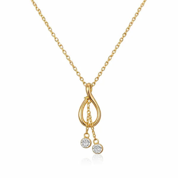 RIDHVEE_Knot_Drop_Pendant_Necklace_for_Women_|_Anti-Tarnish_Gold_Plated_Chain_with_American_Diamond_Dangle_Charms_|_Elegant_Minimalist_Daily_Wear_&_Party_Wear_Jewellery_(RV-AT-CPD-025)