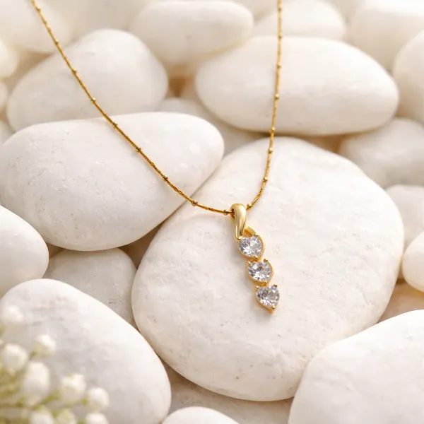 RIDHVEE_Heart_Drop_Pendant_Necklace_for_Women_|_Anti-Tarnish_Gold_Plated_Chain_with_American_Diamond_Triple_Heart_Charm_|_Elegant_Daily_Wear_&_Party_Wear_Jewellery_(RV-AT-CPD-029)