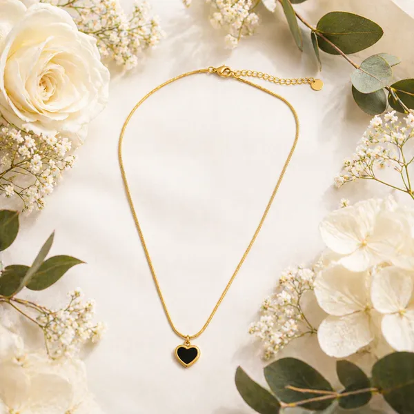 RIDHVEE_Black_Heart_Pendant_Necklace_for_Women_|_Anti-Tarnish_Gold_Plated_Chain_|_Minimalist_Heart_Charm_Daily_Wear_Jewellery_|_Elegant_Party_Wear_&_Gift_Necklace_(RV-AT-CPD-030)