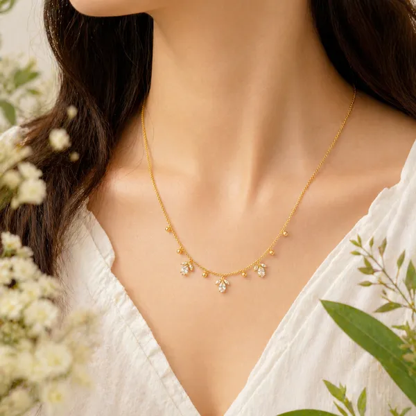 RIDHVEE_Premium_316L_Stainless_Steel_18K_Gold_Plated_Dainty_Chain_Pendant_Necklace_for_Women_|_Anti-Tarnish_Minimalist_CZ_Charm_Necklace_|_Waterproof_Daily_Wear_Luxury_Jewellery_Gift_RV-AT-CPD-037