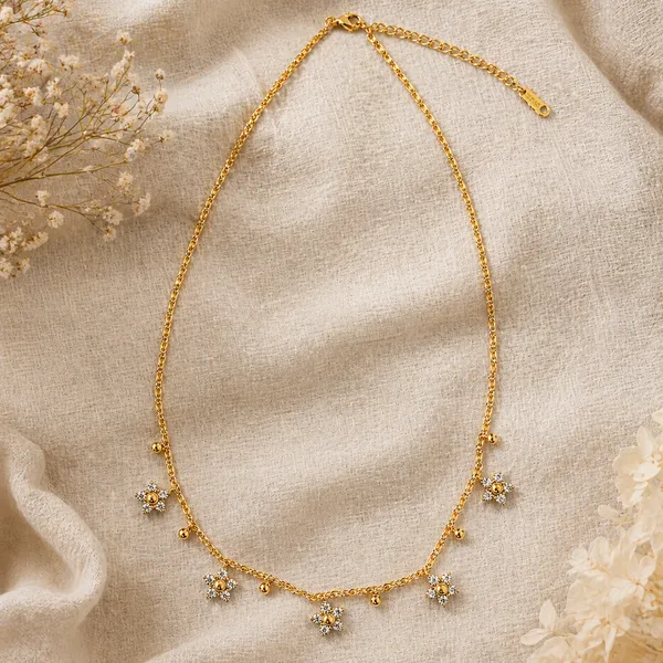 RIDHVEE_Premium_316L_Stainless_Steel_18K_Gold_Plated_Dainty_Chain_Pendant_Necklace_for_Women_|_Anti-Tarnish_Skin_Friendly_CZ_Floral_Charm_Necklace_|_Waterproof_Daily_Wear_Luxury_Jewellery_Gift_RV-AT-CPD-038