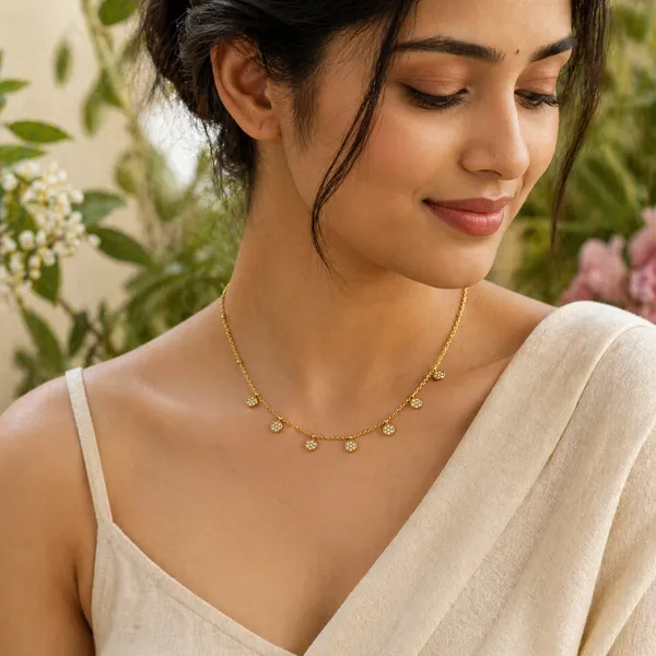 RIDHVEE_Premium_316L_Stainless_Steel_18K_Gold_Plated_Dainty_Chain_Pendant_Necklace_for_Women_|_Anti-Tarnish_Skin_Friendly_CZ_Drop_Charm_Necklace_|_Waterproof_Minimalist_Daily_Wear_Luxury_Jewellery_Gift_RV-AT-CPD-039