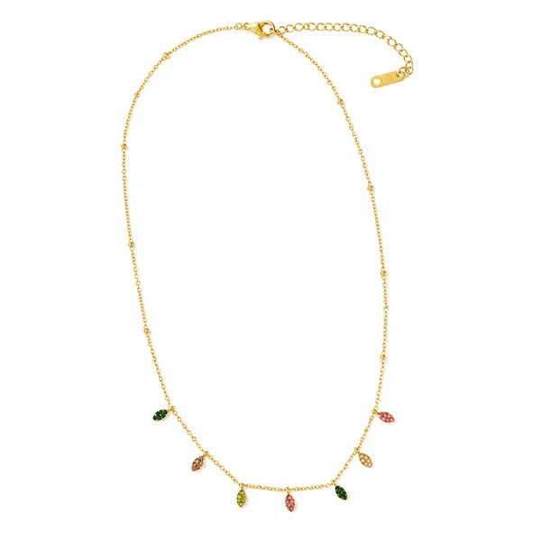RIDHVEE_Premium_316L_Stainless_Steel_18K_Gold_Plated_Dainty_Chain_Pendant_Necklace_for_Women_|_Anti-Tarnish_Skin_Friendly_Multicolor_CZ_Drop_Charm_Necklace_|_Waterproof_Minimalist_Daily_Wear_Luxury_Jewellery_Gift_RV-AT-CPD-040