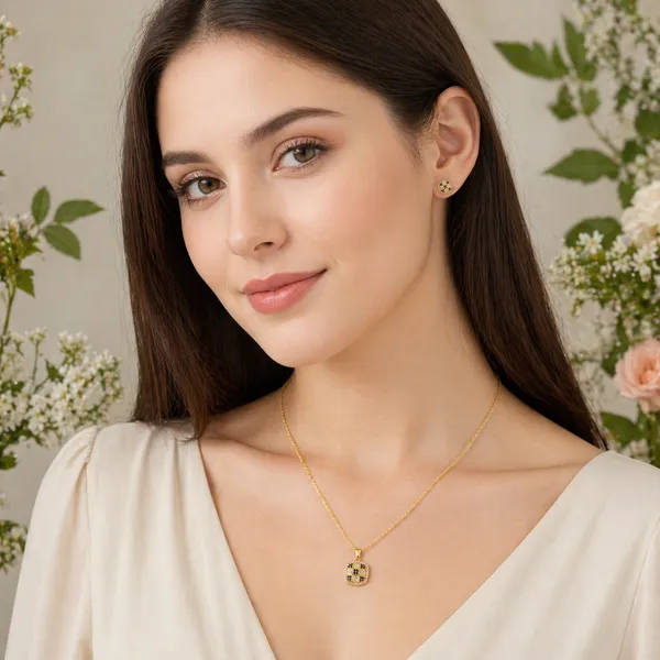 RIDHVEE_Premium_316L_Stainless_Steel_18K_Gold_Plated_Pendant_Necklace_Set_for_Women_|_Anti-Tarnish_Skin_Friendly_CZ_Stud_Earrings_&_Pendant_Chain_|_Waterproof_Daily_Wear_Luxury_Jewellery_Gift_Set_RV-AT-CPD-041