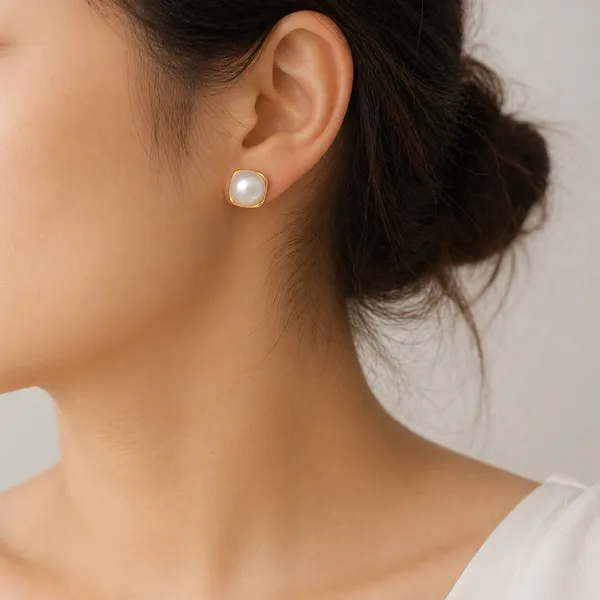 RIDHVEE_Gold_Plated_Pearl_Stud_Earrings_for_Women_|_Anti-Tarnish_Square_Frame_Classic_Pearl_Earrings_|_Elegant_Minimal_Designer_Jewellery_for_Girls_&_Women_(RV-AT-ERG-022)