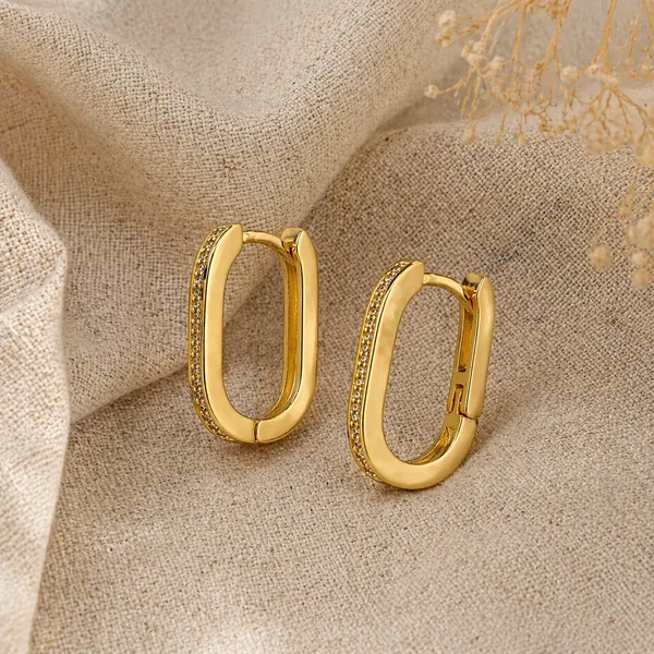 RIDHVEE_Gold_Plated_Oval_Hoop_Earrings_for_Women_|_Anti-Tarnish_Sleek_Huggie_Hoops_with_Micro_CZ_Detailing_|_Stylish_Minimal_Daily_Wear_Earrings_for_Girls_(RV-AT-ERG-024)
