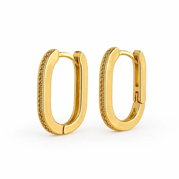 RIDHVEE_Gold_Plated_Oval_Hoop_Earrings_for_Women_|_Anti-Tarnish_Sleek_Huggie_Hoops_with_Micro_CZ_Detailing_|_Stylish_Minimal_Daily_Wear_Earrings_for_Girls_(RV-AT-ERG-024)