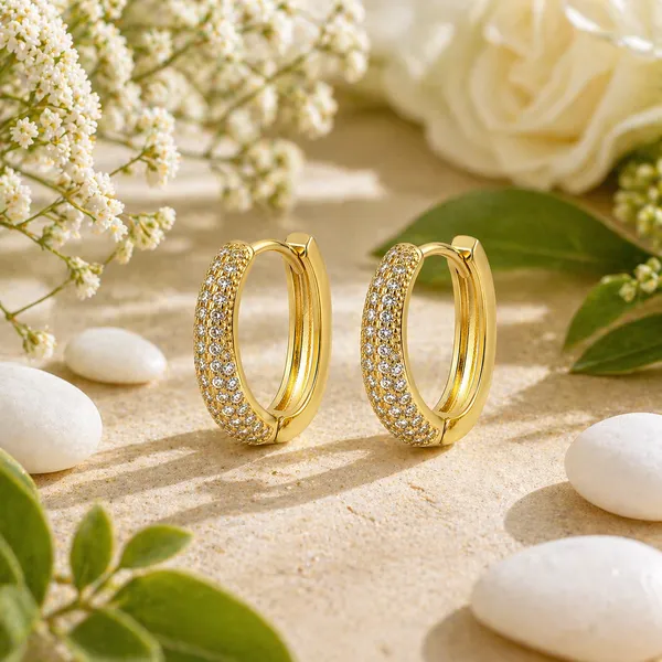 RIDHVEE_Gold_Plated_CZ_Hoop_Earrings_for_Women_|_Anti-Tarnish_Crystal_Studded_Huggie_Hoops_|_Stylish_Daily_Wear_Party_Earrings_for_Girls_(1.5_cm)_|_RV-AT-ERG-025