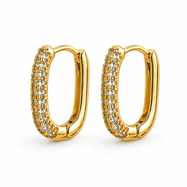 RIDHVEE_Gold_Plated_CZ_Oval_Hoop_Earrings_for_Women_|_Anti-Tarnish_Crystal_Studded_Huggie_Hoops_|_Elegant_Daily_Wear_Party_Earrings_for_Girls_|_RV-AT-ERG-026