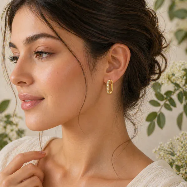 RIDHVEE_Gold_Plated_CZ_Oval_Hoop_Earrings_for_Women_|_Anti-Tarnish_Crystal_Studded_Huggie_Hoops_|_Elegant_Daily_Wear_Party_Earrings_for_Girls_|_RV-AT-ERG-026