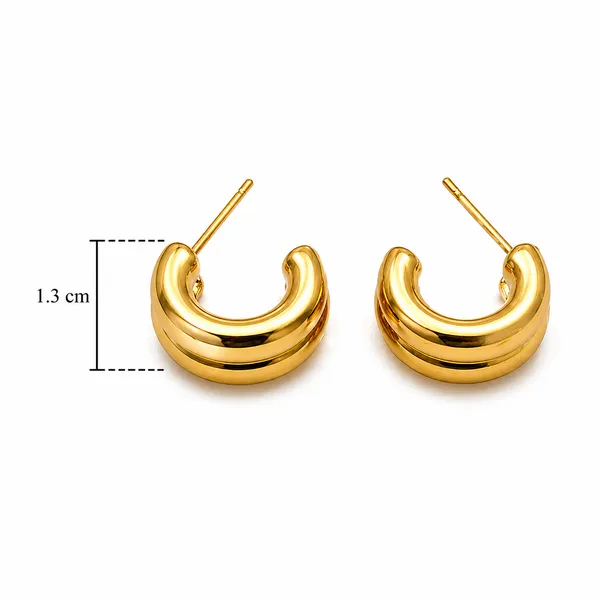 RIDHVEE_Gold_Plated_Chunky_Hoop_Earrings_for_Women_|_Anti-Tarnish_Bold_C-Shape_Half_Hoops_|_Trendy_Minimal_Statement_Earrings_for_Girls_Daily_Wear_|_RV-AT-ERG-027