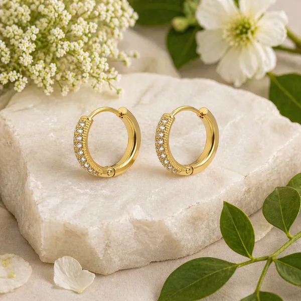 RIDHVEE_Gold_Plated_CZ_Huggie_Hoop_Earrings_for_Women_|_Anti-Tarnish_Crystal_Studded_Small_Hoops_|_Elegant_Daily_Wear_Party_Earrings_for_Girls_|_RV-AT-ERG-029