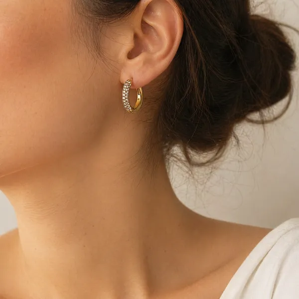 RIDHVEE_Gold_Plated_CZ_Huggie_Hoop_Earrings_for_Women_|_Anti-Tarnish_Crystal_Studded_Small_Hoops_|_Premium_Daily_Wear_Party_Earrings_for_Girls_|_Stylish_Minimal_Jewellery_|_RV-AT-ERG-030