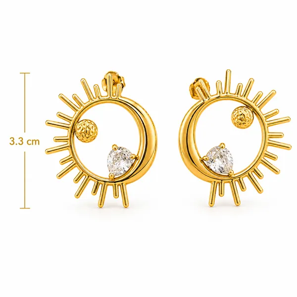 RIDHVEE_Premium_316L_Stainless_Steel_18K_Gold_Plated_Stud_Earrings_for_Women_|_Anti-Tarnish_Skin_Friendly_CZ_Sun_&_Moon_Design_Earrings_|_Waterproof_Minimalist_Luxury_Jewellery_Gift_RV-AT-ERG-031