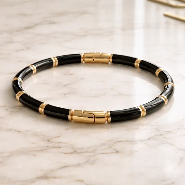 RIDHVEE_Black_&_Gold_Plated_Kada_Bracelet_for_Women_|_Anti-Tarnish_Designer_Bangle_with_Magnetic_Clasp_|_Stylish_Daily_Wear_Fashion_Jewellery_for_Girls_(RV-AT-KAB-031)