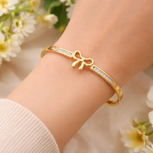RIDHVEE_Gold_Plated_Bow_Kada_Bracelet_for_Women_(Small_Size_6_cm)_|_Anti-Tarnish_Crystal_Studded_Designer_Bangle_|_Stylish_Daily_Wear_Jewellery_for_Girls_(RV-AT-KAB-032_S)