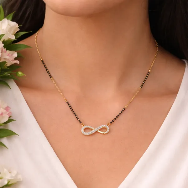 RIDHVEE_Premium_Anti-Tarnish_Gold_Plated_Infinity_Mangalsutra_for_Women_|_Crystal_Studded_Elegant_Black_Bead_Chain_|_Skin_Friendly_Waterproof_Daily_Wear_Jewellery_RV-AT-MGL-005
