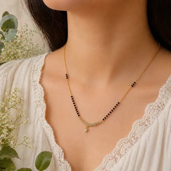 RIDHVEE_Gold_Plated_Mangalsutra_for_Women_|_Anti-Tarnish_Black_Bead_Chain_Necklace_|_Elegant_Curved_Bar_Pendant_with_Drop_Stone_|_Lightweight_Daily_Wear_&_Office_Wear_Mangalsutra_(RV-AT-MGL-008)