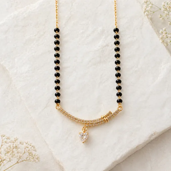 RIDHVEE_Gold_Plated_Mangalsutra_for_Women_|_Anti-Tarnish_Black_Bead_Chain_Necklace_|_Elegant_Curved_Bar_Pendant_with_Drop_Stone_|_Lightweight_Daily_Wear_&_Office_Wear_Mangalsutra_(RV-AT-MGL-008)