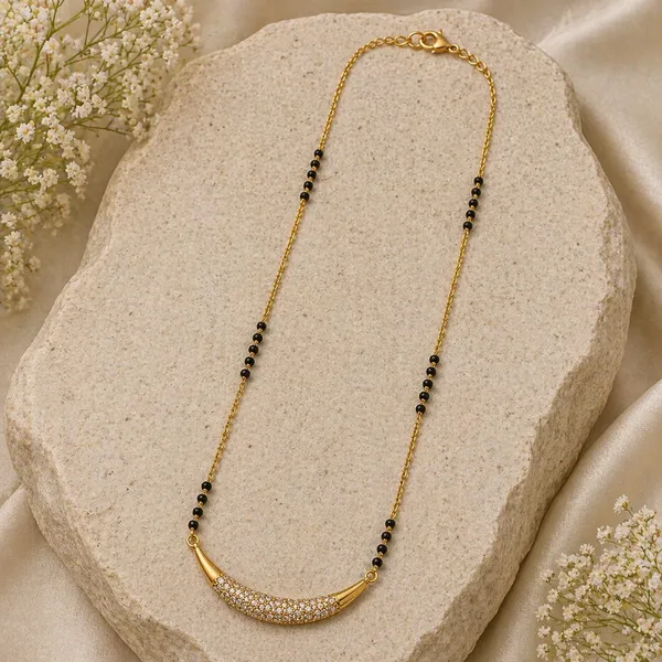 RIDHVEE_Curved_Diamond_Mangalsutra_for_Women_|_Anti-Tarnish_Gold_Plated_Black_Bead_Chain_Necklace_|_American_Diamond_Studded_Bar_Pendant_|_Elegant_Daily_Wear_&_Office_Wear_Mangalsutra_(RV-AT-MGL-009)