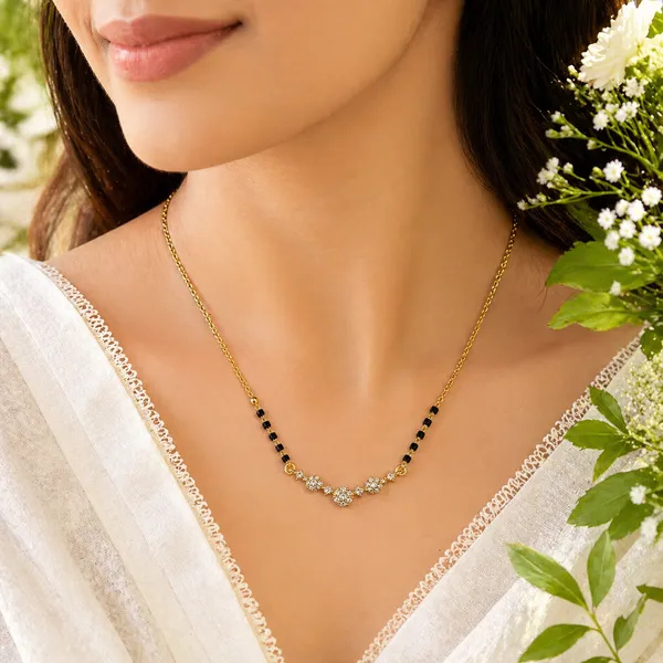 RIDHVEE_Diamond_Link_Mangalsutra_for_Women_|_Anti-Tarnish_Gold_Plated_Black_Bead_Chain_Necklace_|_American_Diamond_Oval_Pendant_Mangalsutra_|_Elegant_Daily_Wear_&_Office_Wear_Jewellery_(RV-AT-MGL-010)