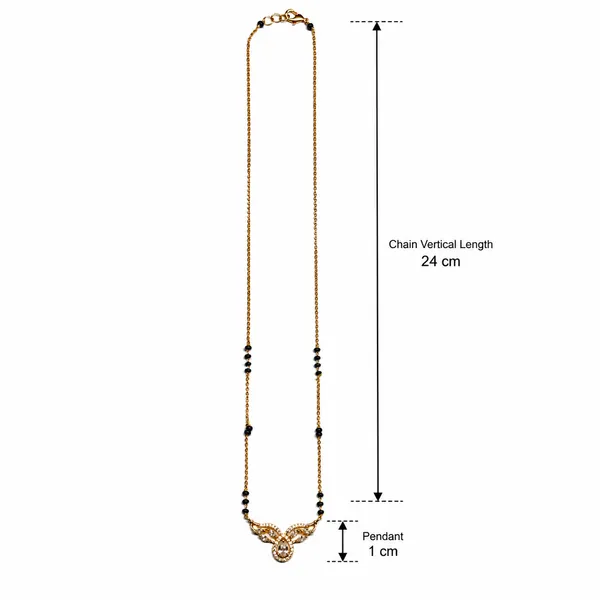 RIDHVEE_Designer_Diamond_Mangalsutra_for_Women_|_Anti-Tarnish_Gold_Plated_Black_Bead_Chain_Necklace_|_American_Diamond_Teardrop_Pendant_|_Lightweight_Daily_Wear_&_Office_Wear_Jewellery_(RV-AT-MGL-012)