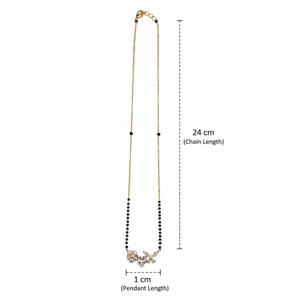 RIDHVEE_Gold_Plated_Mangalsutra_for_Women_|_Anti-Tarnish_Black_Bead_Chain_with_Crystal_Floral_Pendant_|_Stylish_Short_Mangalsutra_Daily_Wear_Jewellery_(RV-AT-MGL-014)