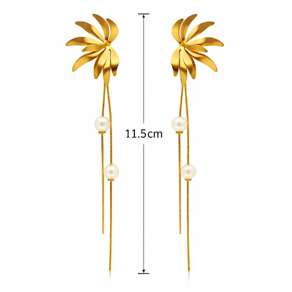 Ridhvee_Anti-Tarnish_Gold_Plated_Pearl_Drop_Earrings_For_Women_&_Girls_|_Elegant_Leaf_Design_Long_Dangle_Earrings_|_Butterfly_Clasp_|_Skin_Friendly_Lightweight_Fashion_Jewellery_|_Rv-At-Erg-013
