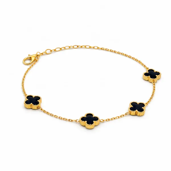 Ridhvee_Anti-Tarnish_Gold_Plated_Black_Clover_Bracelet_For_Women_&_Girls_|_Adjustable_Lucky_Clover_Charm_Bracelet_|_Skin_Friendly_Lightweight_Fashion_Jewellery_|_Rv-At-Brc-008