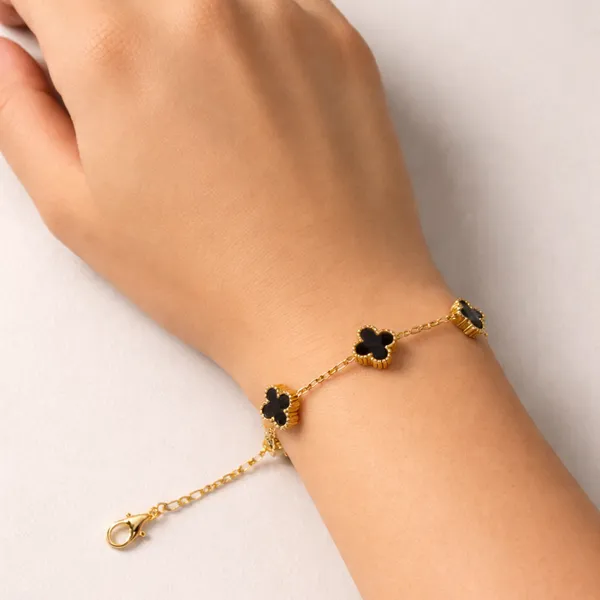Ridhvee_Anti-Tarnish_Gold_Plated_Black_Clover_Bracelet_For_Women_&_Girls_|_Adjustable_Lucky_Clover_Charm_Bracelet_|_Skin_Friendly_Lightweight_Fashion_Jewellery_|_Rv-At-Brc-008