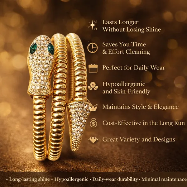 Ridhvee_Anti-Tarnish_Double_Snake_Gold_Plated_Fold-Over_Kada_Bangle_-_Skin-Friendly_Cz_Emerald_Bracelet_For_Women_-_Rv-At-Kab-001