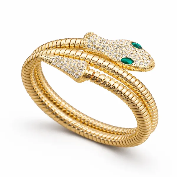Ridhvee_Anti-Tarnish_Double_Snake_Gold_Plated_Fold-Over_Kada_Bangle_-_Skin-Friendly_Cz_Emerald_Bracelet_For_Women_-_Rv-At-Kab-001