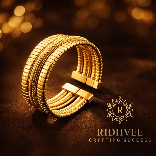 Ridhvee_Anti-Tarnish_Gold_Plated_Multi-Layer_Bracelet_For_Women_&_Girls_|_Elegant_Flexible_Coil_Designer_Bracelet_Kada_|_Skin_Friendly_Lightweight_Fashion_Jewellery_|_Rv-At-Kab-022