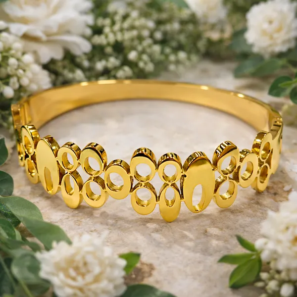 Ridhvee_Anti-Tarnish_Gold_Plated_Designer_Kada_Bangle_For_Women_&_Girls_|_Elegant_Geometric_Circle_Pattern_Bracelet_|_Skin_Friendly_Lightweight_Fashion_Jewellery_|_Rv-At-Kab-016