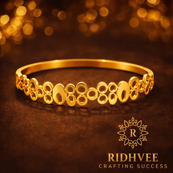Ridhvee_Anti-Tarnish_Gold_Plated_Designer_Kada_Bangle_For_Women_&_Girls_|_Elegant_Geometric_Circle_Pattern_Bracelet_|_Skin_Friendly_Lightweight_Fashion_Jewellery_|_Rv-At-Kab-016